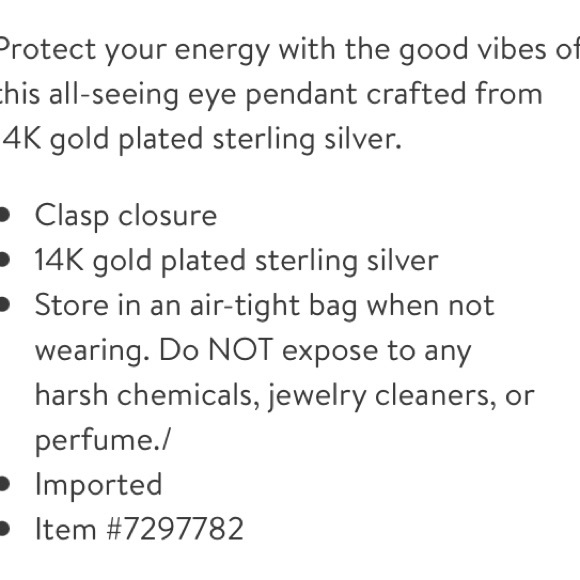 Sterling Forever 14k Gold Plate Evil Eye Coin Pendant Necklace NWT - Picture 5 of 6